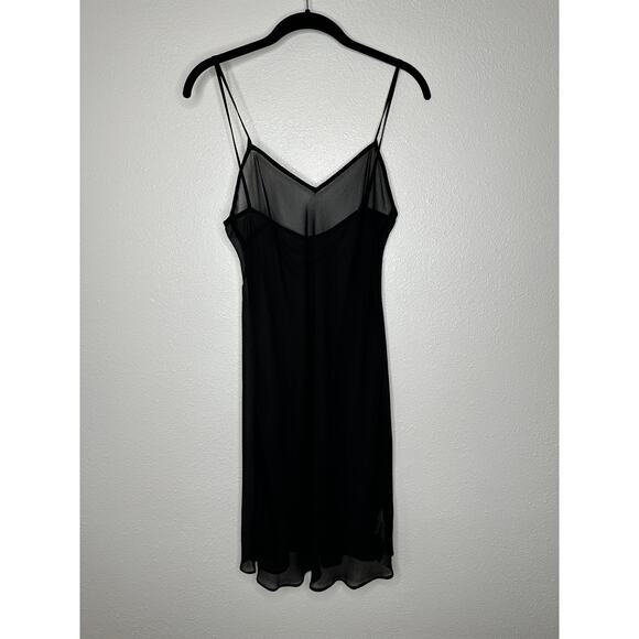 Zara Black Sheer V-Neck Spaghetti Strap Slip Mini Dress S - Picture 1 of 12